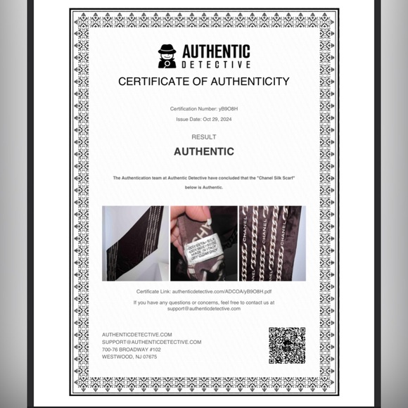 EUC CHANEL Silk Scarf Brown - Picture 5 of 5